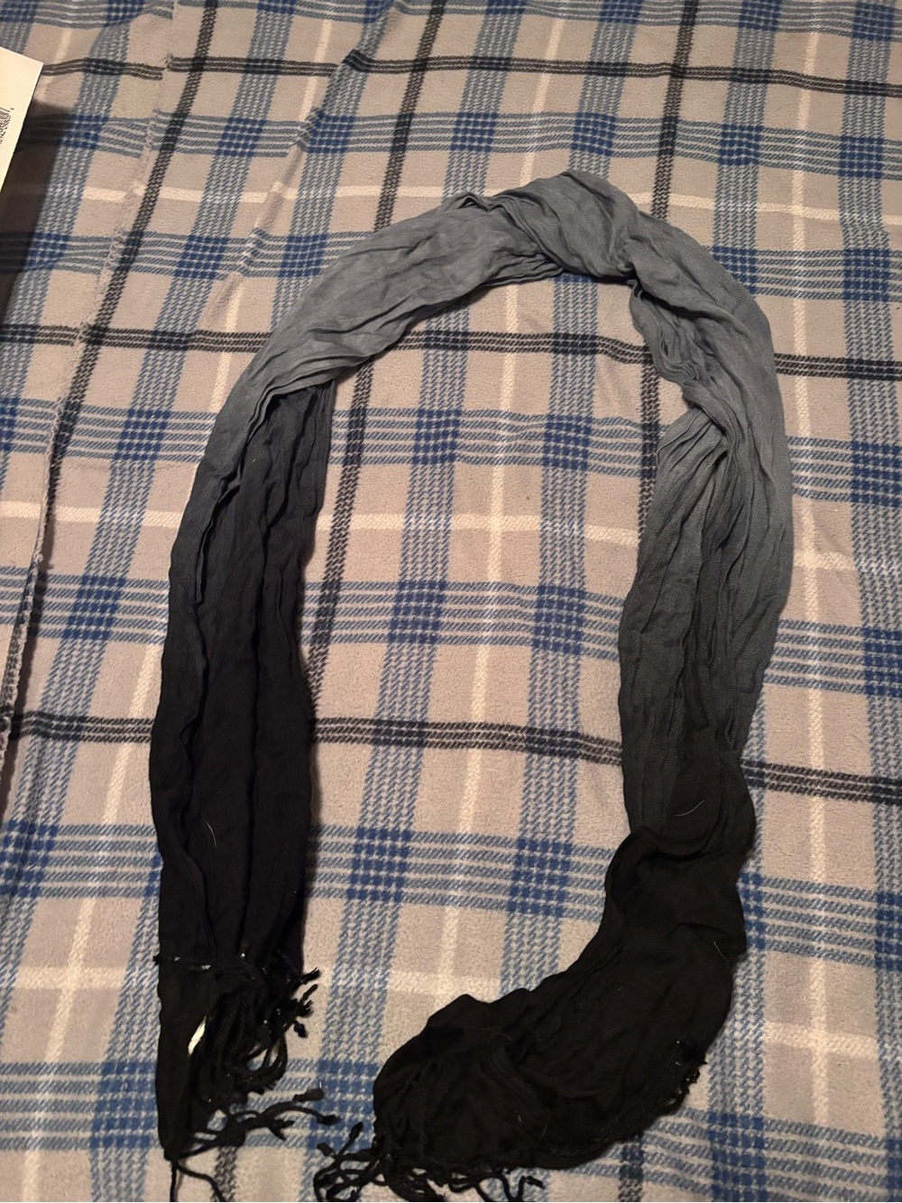 Lightweight Black to Gray Ombre Scarf - Women's Accessory